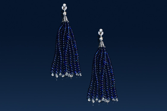 Chandelier Sapphire and Diamond Earrings by Pat Saling