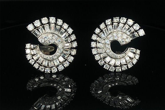 French Art Deco Diamond Earrings