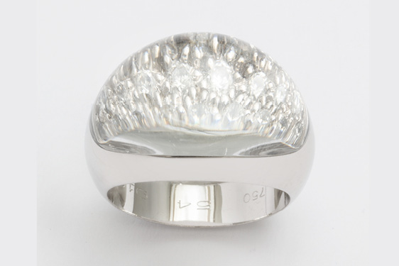 Rock-Crystal and Diamond Ring by Cartier