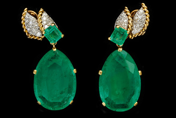 Columbian Emerald and Diamond Earrings by Cartier