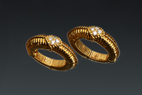 Gold and Diamond Earrings by Van Cleef & Arpels. Circa 1960
