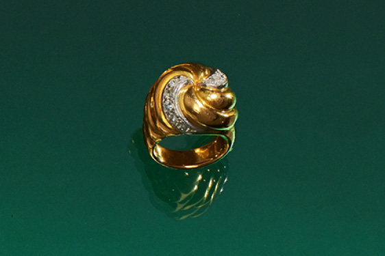 Diamond and Gold Ring by Suzanne Belperron
