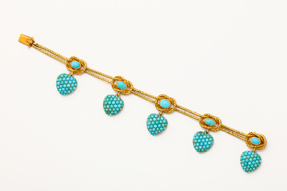 Antique Gold and Turquoise Bracelet