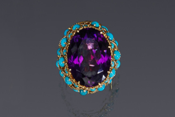 Turquoise and Amethyst Ring