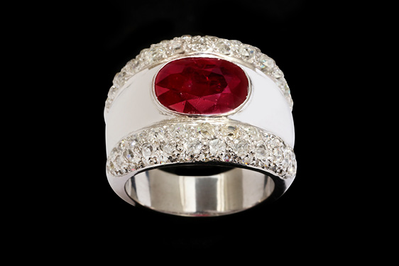 Ruby and diamond ring by Suzanne Belperron. Circa 1940
