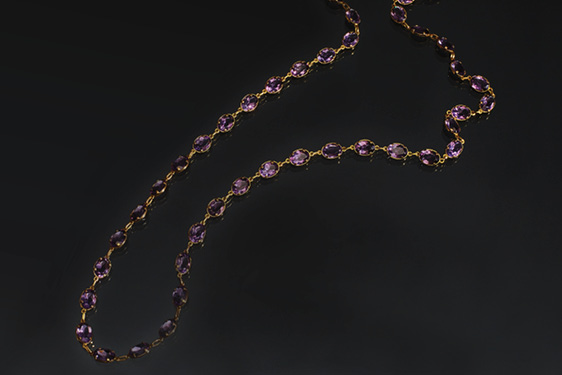 Amethyst Chain in Gold