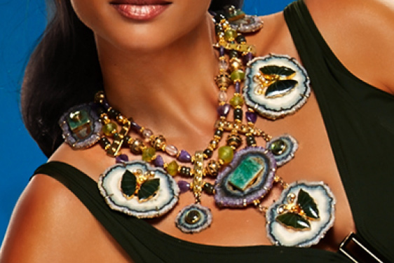 Multi-Stone, Amethyst Bead and Silver-Gilt Necklace by Tony Duquette
