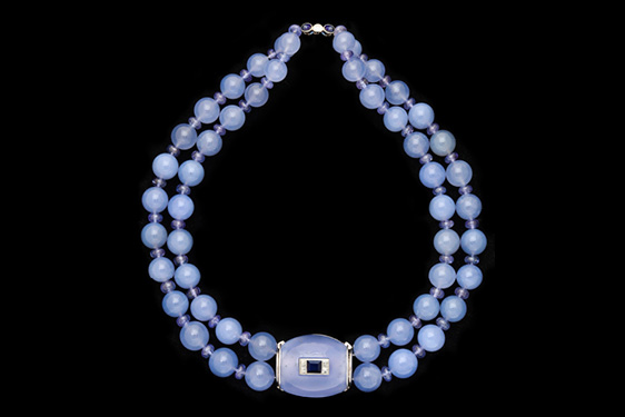 Chalcedony & Sapphire Necklace by Suzanne Belperron