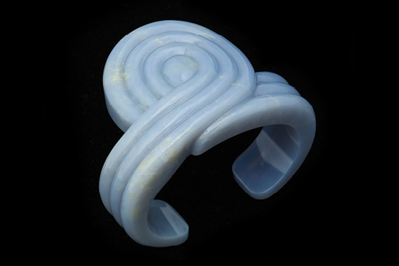 Carved Chalcedony Cuff