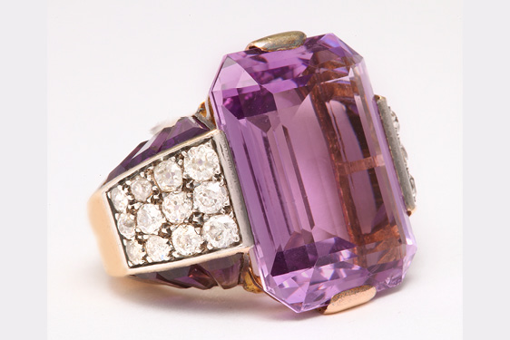 Amethyst and diamond ring by Mellerio, Paris